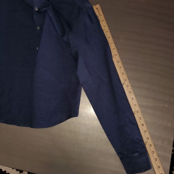 Theory Men´s Zack Ramiro Linen Cotton Blend Button Front Long Sleeve Shirt M - Picture 8 of 11